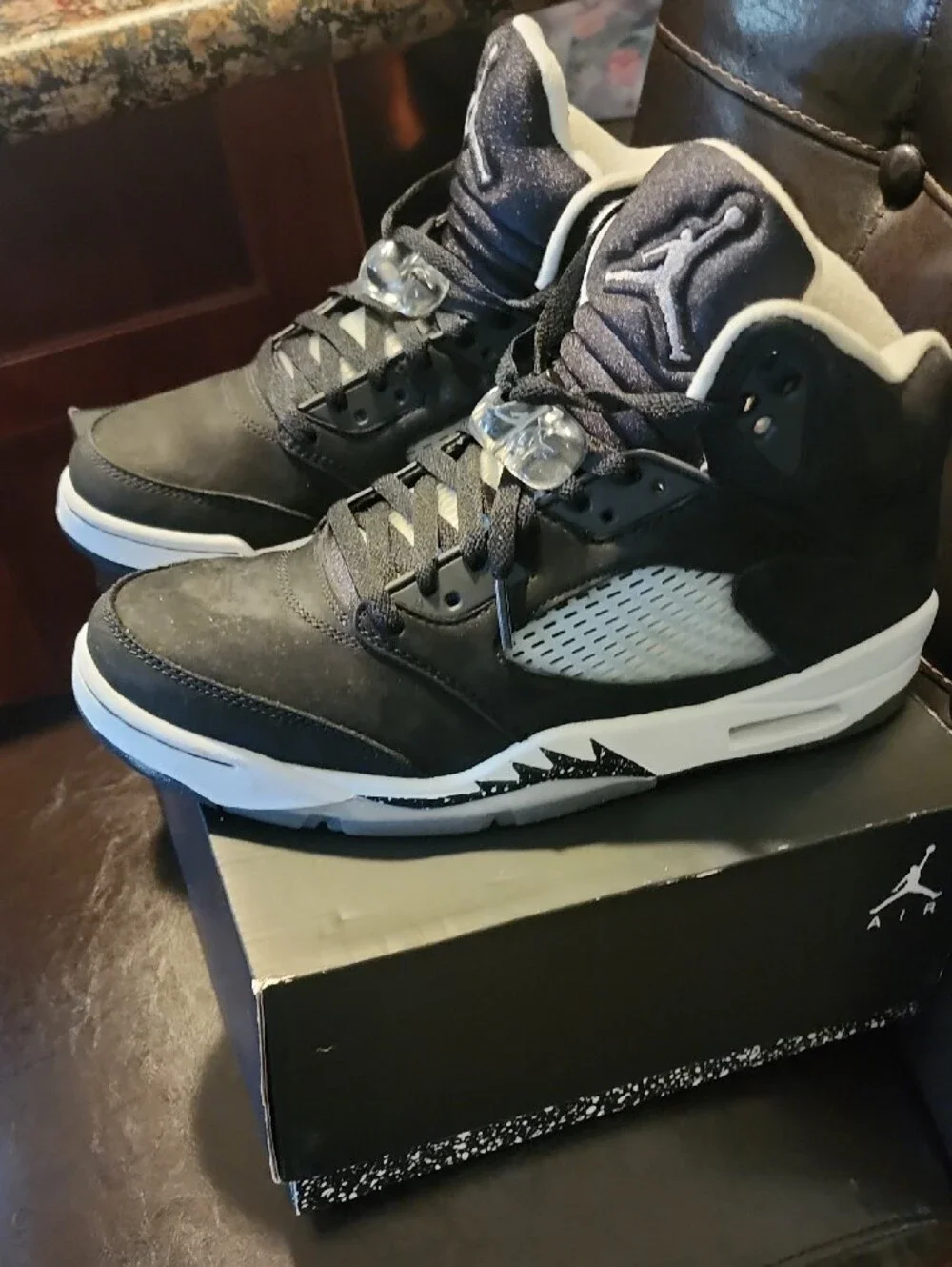Jordan Black and White High-Top Sneakers
